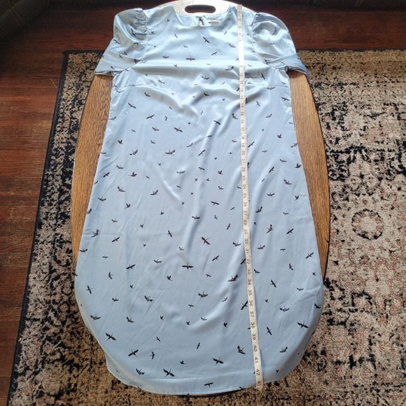 H&M Blue Bird Patterned Modern Classic Dress Size Women's 14 - Picture 10 of 14